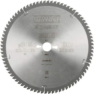 DeWALT DT4283 Kreissägeblatt - 305x30mm, 80Z, -5° - Holz/Aluminium/Kunststoffe DeWALT DT4283 Kreissägeblatt - 305x30mm, 80Z, -5° - Holz/Aluminium/Kunststoffe