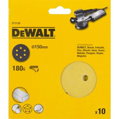DeWalt DT3126-QZ Discuri abrazivi din rășină 150mm 180 grit - Accesorii pentru șlefuitoare orbitale DeWalt DT3126-QZ Discuri abrazivi din rășină 150mm 180 grit - Accesorii pentru șlefuitoare orbitale