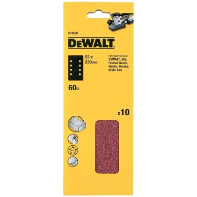 DeWALT DT8590-QZ Slipande ark - 93x230mm, Korn 60 DeWALT DT8590-QZ Slipande ark - 93x230mm, Korn 60