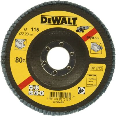 Dewalt DT3257-QZ - Disco de óxido de zircônio 115mm Grão 80 Côncavo Dewalt DT3257-QZ - Disco de óxido de zircônio 115mm Grão 80 Côncavo