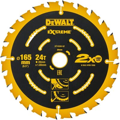 Lâmina de Serra Circular DeWALT DT10300-QZ - 165mm, 20mm, 24T - Ferramenta elétrica Lâmina de Serra Circular DeWALT DT10300-QZ - 165mm, 20mm, 24T - Ferramenta elétrica