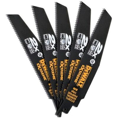 DeWalt 2X Life General Purpose Reciprocating Blades - 152mm DeWalt 2X Life General Purpose Reciprocating Blades - 152mm