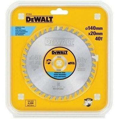 DeWALT Kreissägeblatt aus Wolframcarbid - 140mm, 40Z, 20mm Achse DeWALT Kreissägeblatt aus Wolframcarbid - 140mm, 40Z, 20mm Achse