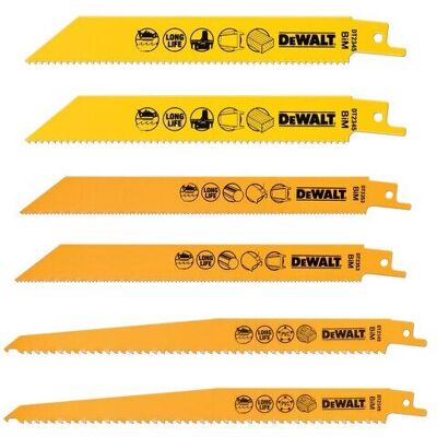 DeWALT DT2444-QZ Säbelsägeblätter-Set - 6 Stück DeWALT DT2444-QZ Säbelsägeblätter-Set - 6 Stück