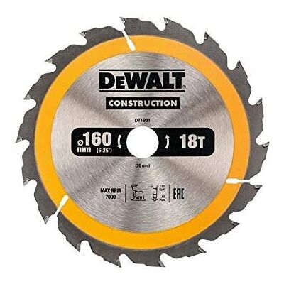 DeWALT DT1931-QZ Impactresistent cirkelsågblad - 160mm DeWALT DT1931-QZ Impactresistent cirkelsågblad - 160mm