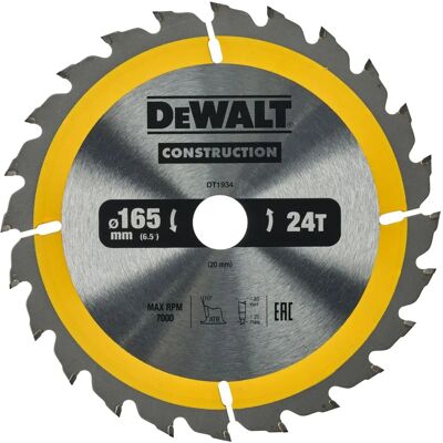 Dewalt Tragbare Baukreissägeblatt - 165mm x 20mm, 24Z Dewalt Tragbare Baukreissägeblatt - 165mm x 20mm, 24Z