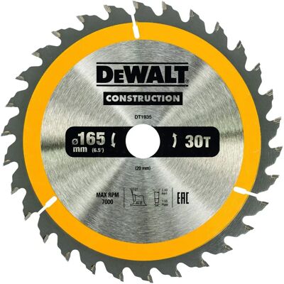 DeWALT DT1935 Kreissägeblatt - 165 x 20 mm, 30 Zähne DeWALT DT1935 Kreissägeblatt - 165 x 20 mm, 30 Zähne
