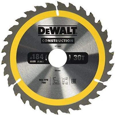DeWALT DT1942-QZ Tragbare Baukreissägeblatt - 184mm DeWALT DT1942-QZ Tragbare Baukreissägeblatt - 184mm