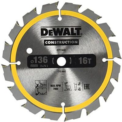 DeWalt DT1946-QZ Kreissägeblatt - Stoßfeste Hartmetallzähne DeWalt DT1946-QZ Kreissägeblatt - Stoßfeste Hartmetallzähne