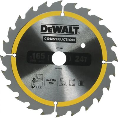 DEWALT DT1949-QZ Impact Resistant Circular Saw Blade - 165mm DEWALT DT1949-QZ Impact Resistant Circular Saw Blade - 165mm