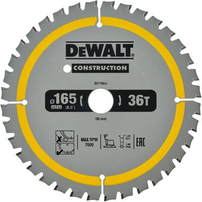 DeWALT DT1950 Cirkelbladsåg - Precist träskärning - 36 tänder DeWALT DT1950 Cirkelbladsåg - Precist träskärning - 36 tänder