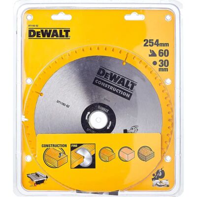 DeWalt 254mm 60T Discul de tăiere circulară - Unghiuri de tăiere precise DeWalt 254mm 60T Discul de tăiere circulară - Unghiuri de tăiere precise