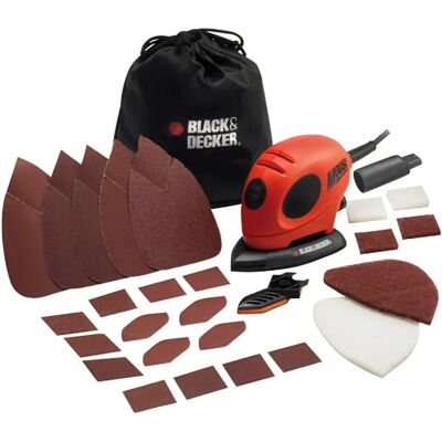 Smerigliatrice orbitale Black & Decker KA161BC - 55W, 15 accessori Smerigliatrice orbitale Black & Decker KA161BC - 55W, 15 accessori