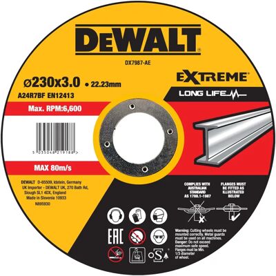 DeWALT DX7987-AE Trennscheibe 230 mm für Metall DeWALT DX7987-AE Trennscheibe 230 mm für Metall