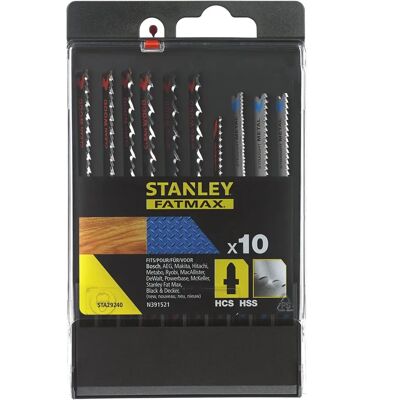Stanley Black & Decker - Ensemble de 10 lames HCS/HSS type Cassette - Lames à Carbure de Tungstène - Publicité Stanley Black & Decker - Ensemble de 10 lames HCS/HSS type Cassette - Lames à Carbure de Tungstène - Publicité