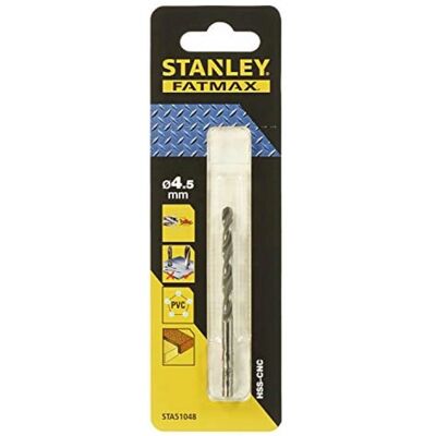 Stanley STA51048 4.5 mm 80 mm HSS-CNC drill bit Stanley STA51048 4.5 mm 80 mm HSS-CNC drill bit