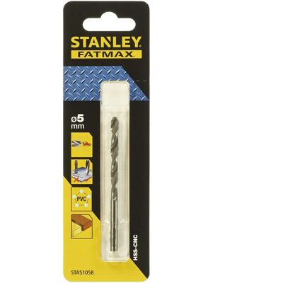 Stanley STA51058 - Broca de 5 mm para aço macio e metais Stanley STA51058 - Broca de 5 mm para aço macio e metais