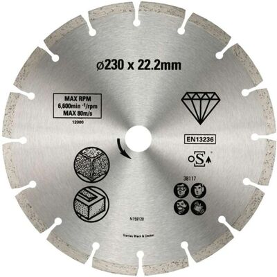 STANLEY Sta38117 - Disc de tăiat cu diamant - 230 mm STANLEY Sta38117 - Disc de tăiat cu diamant - 230 mm