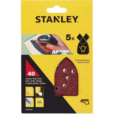 Stanley - Delta Schleifpapier - 5 Stück - Für komplexes Schleifen Stanley - Delta Schleifpapier - 5 Stück - Für komplexes Schleifen