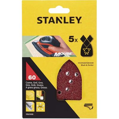 Stanley - Folhas de papel de lixa delta 60 grãos para lixadeiras triangulares - Art. STA31039-XJ Stanley - Folhas de papel de lixa delta 60 grãos para lixadeiras triangulares - Art. STA31039-XJ