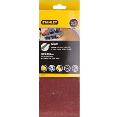STANLEY - 5288901 - 100 x 560 mm - Grão 60 - Fita abrasiva STANLEY - 5288901 - 100 x 560 mm - Grão 60 - Fita abrasiva