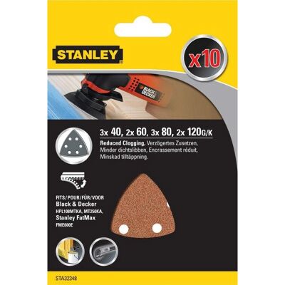 Stanley X32348 - Hiomateräspaperit - 10 kpl - Karkeus 40-120 Stanley X32348 - Hiomateräspaperit - 10 kpl - Karkeus 40-120