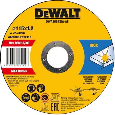 DeWALT DWA8062SIA-AE - 115 mm - Metall - Trennscheibe DeWALT DWA8062SIA-AE - 115 mm - Metall - Trennscheibe