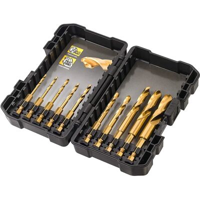 Set de burghie impact DeWALT DT50050-QZ - 10 bucăți, Titan, 3-12mm Set de burghie impact DeWALT DT50050-QZ - 10 bucăți, Titan, 3-12mm