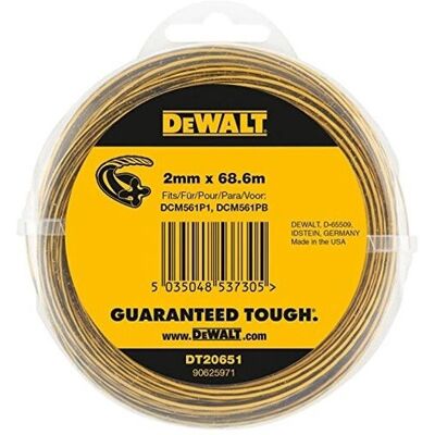 DeWALT DT20651 Linia do trimmera 2mm x 68,6m - Filo do koszenia DeWALT DT20651 Linia do trimmera 2mm x 68,6m - Filo do koszenia