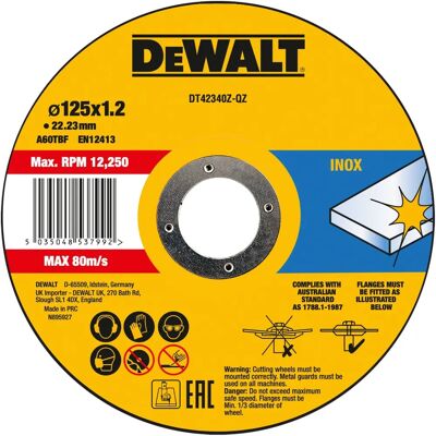DeWALT DT42340Z Disque à tronçonner angle DeWALT DT42340Z Disque à tronçonner angle