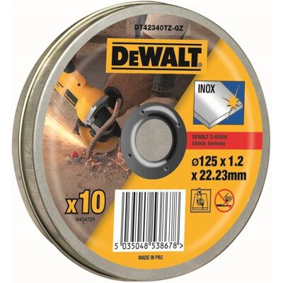 DeWALT DT42340TZ Angle Grinder Accessory - 125mm, Stainless Steel Cutting Disc DeWALT DT42340TZ Angle Grinder Accessory - 125mm, Stainless Steel Cutting Disc