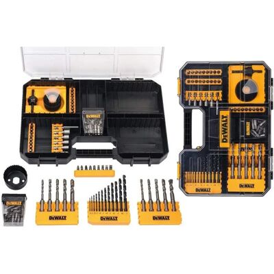 Dewalt Set aus Bohrern, Bits und Steckschlüsseln - 102 Teile - Bohr- und Schraubenzieher-Set Dewalt Set aus Bohrern, Bits und Steckschlüsseln - 102 Teile - Bohr- und Schraubenzieher-Set
