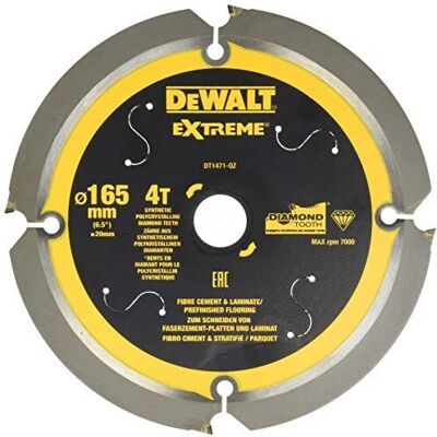 DeWALT DT1471-QZ Cirkelsågblad - Fiber cement - 165mm DeWALT DT1471-QZ Cirkelsågblad - Fiber cement - 165mm