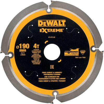 DeWALT DT1472-QZ Pyörösahanterä - 4T, 190mm, kuitusementti DeWALT DT1472-QZ Pyörösahanterä - 4T, 190mm, kuitusementti