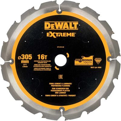 DeWALT DT1475-QZ Circular Saw Blade - 305mm, 16T, Fibre Cement DeWALT DT1475-QZ Circular Saw Blade - 305mm, 16T, Fibre Cement