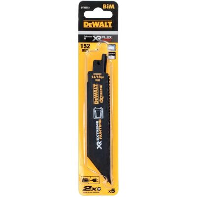DeWalt FlexVolt XR Metal Reciprocating Blades - 152mm - Pack of 5 DeWalt FlexVolt XR Metal Reciprocating Blades - 152mm - Pack of 5