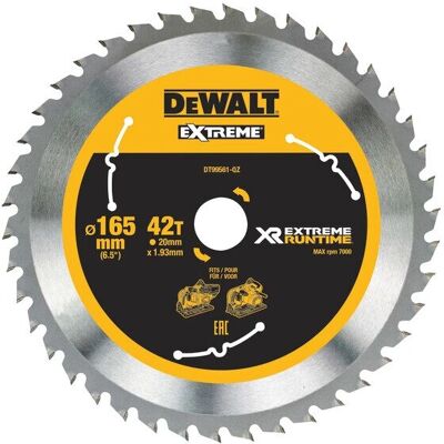 DeWALT DT99561-QZ Kompakt Kreissägeblatt - 165mm, 42 Zähne DeWALT DT99561-QZ Kompakt Kreissägeblatt - 165mm, 42 Zähne