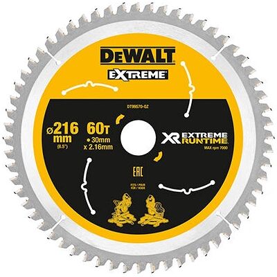 DeWALT D.99570-QZ Circular Saw Blade - 216mm, 60T DeWALT D.99570-QZ Circular Saw Blade - 216mm, 60T