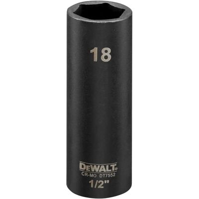 DeWALT DT7552-Schlagsockel - Robuster 6-Kant 18 mm 1/2" Impact-Werkzeug DeWALT DT7552-Schlagsockel - Robuster 6-Kant 18 mm 1/2" Impact-Werkzeug