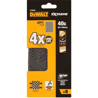 DeWALT DTM8655-QZ Mesh-Schleifblätter - 5 Stück DeWALT DTM8655-QZ Mesh-Schleifblätter - 5 Stück
