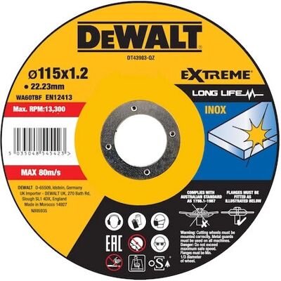 DeWALT DT43903-QZ Accessoire pour Meuleuse - Disque de Coupe DeWALT DT43903-QZ Accessoire pour Meuleuse - Disque de Coupe