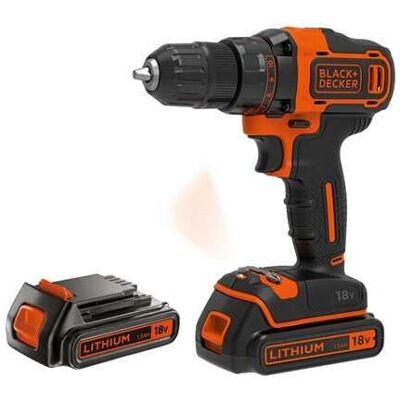 Perceuse Black & Decker BDCDD186KB - 18V, 2 Batteries, Sans clé, Orange - Publicité Perceuse Black & Decker BDCDD186KB - 18V, 2 Batteries, Sans clé, Orange - Publicité
