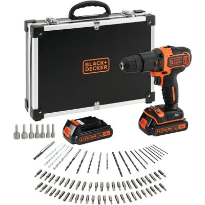 Black & Decker BDCHD18BAFC-QW Bohrer - 18V, 1400 U/min, 40 Nm - Set mit 80 Zubehörteilen Black & Decker BDCHD18BAFC-QW Bohrer - 18V, 1400 U/min, 40 Nm - Set mit 80 Zubehörteilen