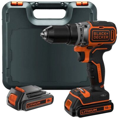 Black & Decker 18V Akku-Bohrschrauber Set - 2 Akkus inklusive Black & Decker 18V Akku-Bohrschrauber Set - 2 Akkus inklusive