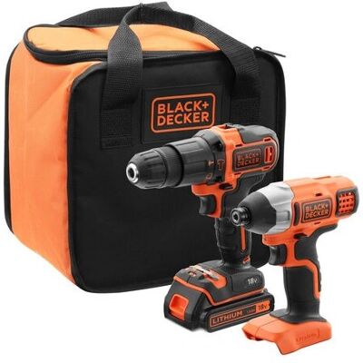 Black & Decker BCK21S1S - Bohrschrauber und Schlagschrauber-Set Black & Decker BCK21S1S - Bohrschrauber und Schlagschrauber-Set