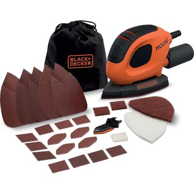 Black & Decker BEW230BCA-QS Kompaktní detailní bruska - 55W, 130x91mm, Suchý zip, 15 brusných prostředků Black & Decker BEW230BCA-QS Kompaktní detailní bruska - 55W, 130x91mm, Suchý zip, 15 brusných prostředků