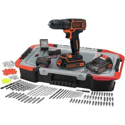 Black & Decker BDCDC18BAST 18V Bohrmaschine - 15Nm, 160 Zubehörteile Black & Decker BDCDC18BAST 18V Bohrmaschine - 15Nm, 160 Zubehörteile