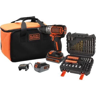 Black & Decker Black&decker - Perceuse à percussion sans fil 18V - 2 batteries 18V 2,5Ah & 4Ah - Chargeur - Sac - BL188ME2SA-QW - Publicité Black & Decker Black&decker - Perceuse à percussion sans fil 18V - 2 batteries 18V 2,5Ah & 4Ah - Chargeur - Sac - BL188ME2SA-QW - Publicité
