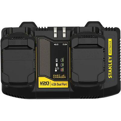 Stanley SFMCB24 Dobbelt Spor Hurtigladere - Batterilader 18V 4Ah Stanley SFMCB24 Dobbelt Spor Hurtigladere - Batterilader 18V 4Ah