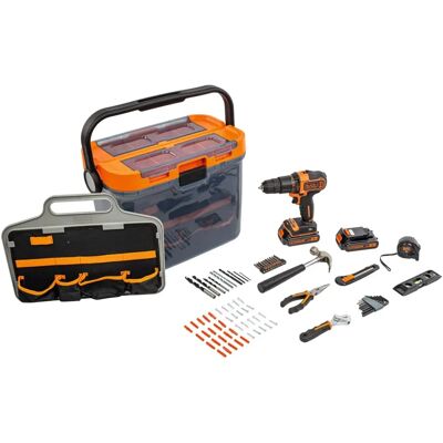 Perceuse sans fil Black & Decker - 18V, 2 vitesses, 78 pièces - Publicité Perceuse sans fil Black & Decker - 18V, 2 vitesses, 78 pièces - Publicité